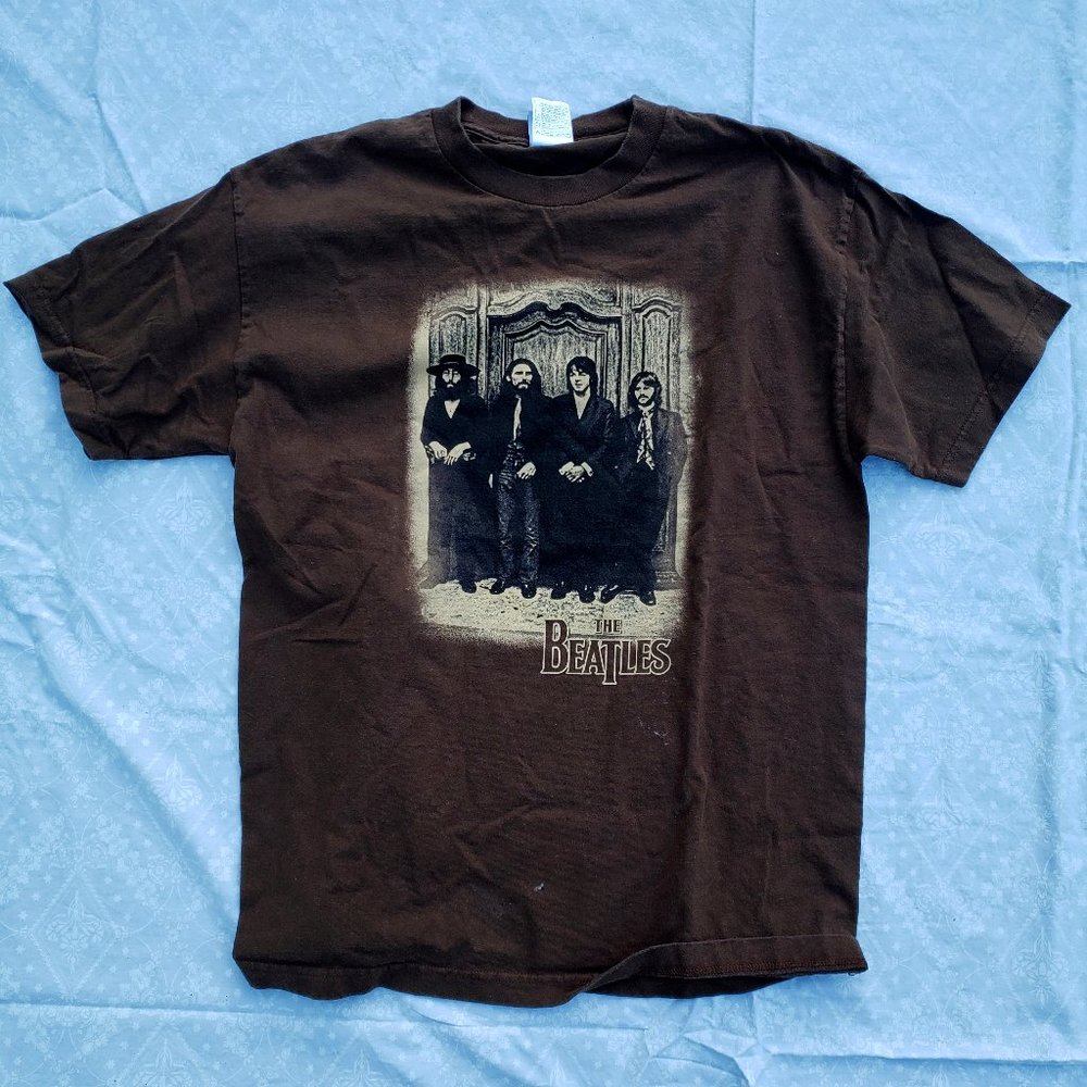The Beatles Brown Cotton Tee Shirt - Sz L